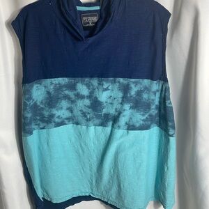 Premium Xpressions Men’s Big and Tall Size 2X Blue Tie-Dye Sleeveless Top Hoodie